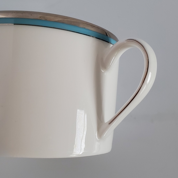 LENOX kate spade 'Library Lane Aqua' flat mug saucer - Picture 7 of 11